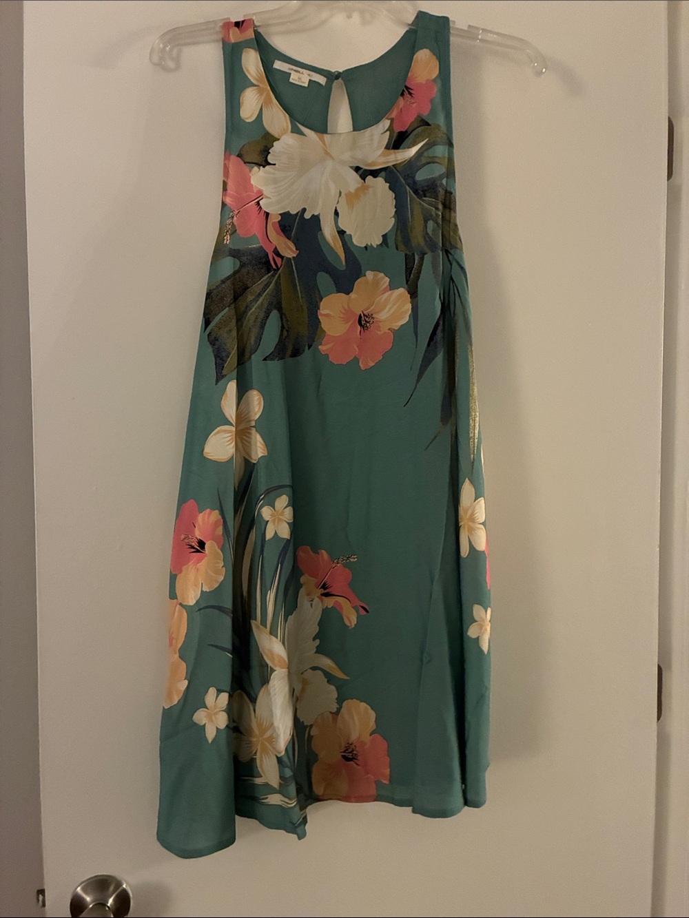 NEW O'Neill Teal Floral Asymmetrical Sundress